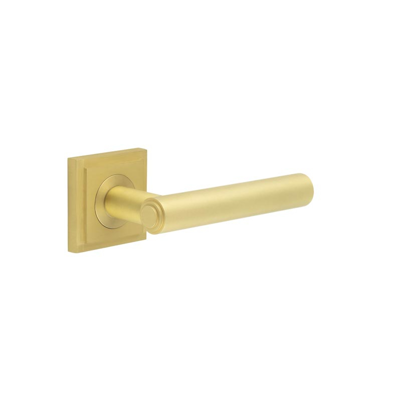 Richmond Door Handles Square Stepped Satin Brass