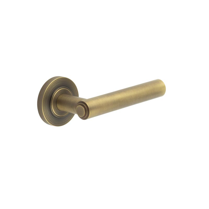 Richmond Door Handles Knurled Rose Antique Brass