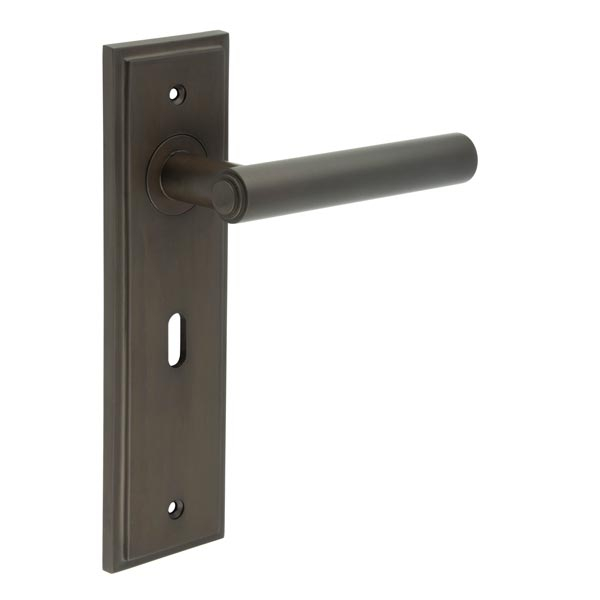 Richmond Door Handles Square Stepped Dark Bronze