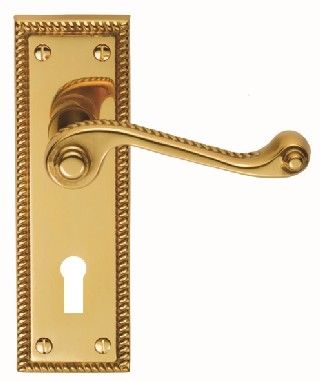 CARLISLE BRASS - CBG1-BP GEORGIAN LEVER ON BACKPLATE - LOCK 57MM C/C (CONTRACT RANGE)