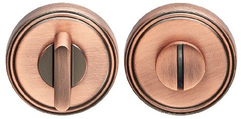 CARLISLE BRASS - CEB004SAC TURN & RELEASE ON CONCEALED FIX STEPPED ROUND ROSE - 5MM SPINDLE - (ANTIQUE COPPER) - MP29