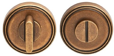 CARLISLE BRASS - CEB004SAGBRZ TURN & RELEASE ON CONCEALED FIX STEPPED ROUND ROSE- 5MM SPINDLE - (AGED BRONZE) - MP32