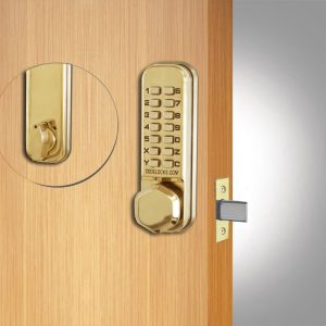 CODELOCKS Mechanical Digital Locks 200 series Mortice Bolt PVD Polished Brass