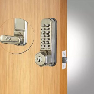 CODELOCKS Mechanical Digital Lock 200 series Mortice Latch Key Override Dual Backplate Stainless Steel