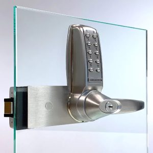 CODELOCKS CL4000 Electronic Digital Lock Glass Door Lock Brushed Steel - Right Hand