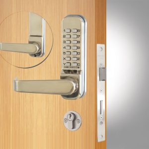 CODELOCKS 420 Mechanical Digital Locks 400 series with Anti-Panic Mort.Lock D/Cyl PVD Stainless Steel