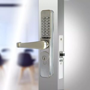 CODELOCKS 460 Mechanical Digital Locks 400 series Narrow Stile Threaded Cylinder Lever PVD Stainless Steel