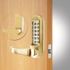 CODELOCKS 510 Mechanical Digital Lock 500 series Tubular Mortice Latch PVD Polished Brass