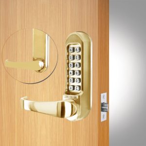 CODELOCKS 510 Mechanical Digital Lock 500 series Tubular Mortice Latch PVD Polished Brass