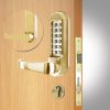 CODELOCKS 525 Mechanical Digital Locks 500 series with Anti-Panic Mort.Lock D/Cyl Passage PVD Polished Brass