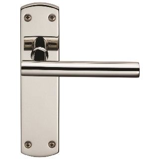 CARLISLE BRASS - CSLP1164B-BSS STEELWORX MITRED - T CSL LEVER ON BACKPLATE - LATCH 172 X 44MM -POLISHED