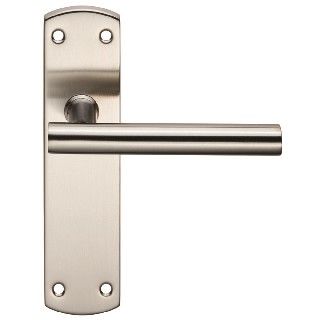 CARLISLE BRASS - CSLP1164B-SSS STEELWORX MITRED - T CSL LEVER ON BACKPLATE - LATCH 172 X 44MM -SATIN