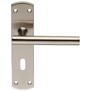 CARLISLE BRASS - CSLP1164P-SSS STEELWORX MITRED - T CSL LEVER ON BACKPLATE - LOCK 57MM C/C (172 X 44MM) - SATIN