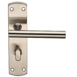 CARLISLE BRASS - CSLP1164T-SSS STEELWORX MITRED - T CSL LEVER ON BACKPLATE - BATHROOM 57MM C/C (172 X 44MM) -SATIN