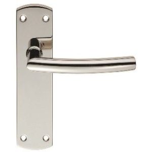 CARLISLE BRASS - CSLP1167B-BSS STEELWORX ARCHED CSL LEVER ON BACKPLATE - LATCH 172 X 44MM POLISHED