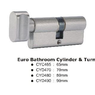 CYC465SN Euro Bathroom Cylinder & Turn