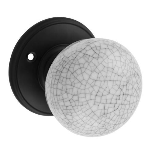 Carlisle Brass DK34MCMB Delamain Porcelain Knob Midnight Crackle 55mm Midnight Crackle / Matt Black