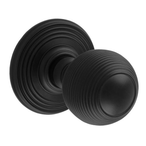 Carlisle Brass DK37CMB Delamain Reeded Knob 55mm Matt Black