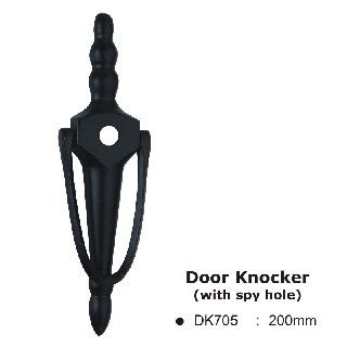 DK705Black Door Knocker (With Spy Hole)