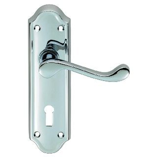 CARLISLE BRASS - DL17CP-BP ASHTEAD LEVER ON BACKPLATE - LOCK 57MM C/C