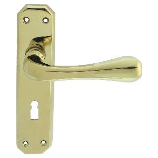 CARLISLE BRASS - DL410PVD EDEN LEVER ON BACKPLATE - LOCK 57MM C/C