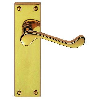 CARLISLE BRASS - DL54 VICTORIAN SCROLL LEVER ON BACKPLATE - LOCK 57MM C/C