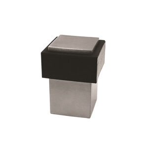 Steelworx Square Floor Door Stop With Rubber Buffer - Grade 304 Satin Stainless Steel