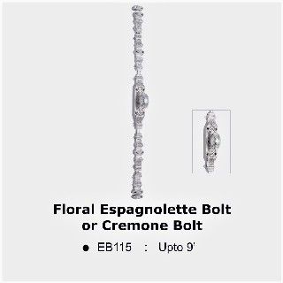 EB115SCP Floral Espagnolette Bolt or Cremone Bolt