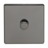 Eurolite Ecbn1Dled 1 Gang Led Push On Off 2Way Dimmer Switch Concealed Black Nickel Plate Matching Knob Black Trim