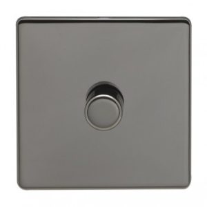 Eurolite Ecbn1Dled 1 Gang Led Push On Off 2Way Dimmer Switch Concealed Black Nickel Plate Matching Knob Black Trim