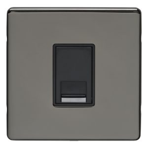 Eurolite Ecbn1Slb 1 Gang Slave Telephone Socket Concealed Black Nickel Plate Black Interior