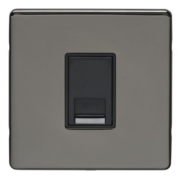 Eurolite Ecbn1Slb 1 Gang Slave Telephone Socket Concealed Black Nickel Plate Black Interior