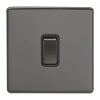 Eurolite Ecbn1Swbnb 1 Gang 10Amp 2Way Switch Concealed Black Nickel Plate Matching Rocker Black Trim