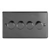 Eurolite Ecbn4Dled 4 Gang Led Push On Off 2Way Dimmer Concealed Black Nickel Plate Matching Knobs Black Trim