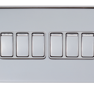 Eurolite Ecbn6Gp 6 Gang Concealed Black Nickel Grid Plate