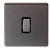 Eurolite Ecbnintbnb 1 Gang 10Amp Intermediate Switch Concealed Black Nickel Plate Matching Rocker Black Trim