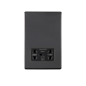 Eurolite Ecbnshsb Dual Voltage Shaver Socket Concealed Black Nickel Plate Black Interior