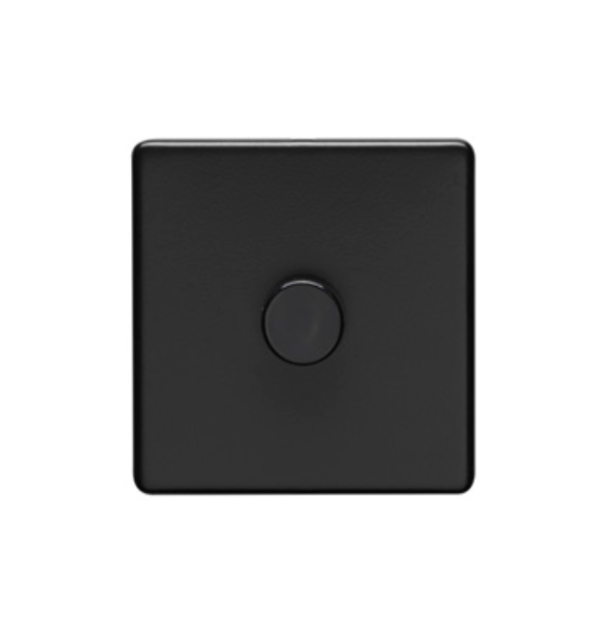 Eurolite Ecmb1Dled 1 Gang Led Push On Off 2Way Dimmer Flat Concealed Matt Black Plate