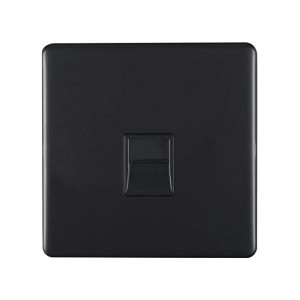 Eurolite Mb1Mb 1 Gang Master Telephone Socket Round Edge Matt Black Plate Black Interior