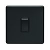 Eurolite Ecmbintb 1 Gang Intermediate Switch Flat Concealed Matt Black Plate Black Rocker