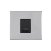 Eurolite Ecpc1Slb 1 Gang Slave Telephone Socket Concealed Polished Chrome Plate Black Interior