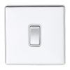 Eurolite Ecpc1Swpcw 1 Gang 10Amp 2Way Switch Concealed Polished Chrome Plate Matching Rocker White Trim