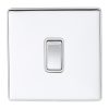 Eurolite Ecpc20Adpswpcw 1 Gang 20Amp Dp Switch Concealed Polished Chrome Plate Matching Rocker White Trim