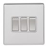 Eurolite Ecpc3Swpcw 3 Gang 10Amp 2Way Switch Concealed Polished Chrome Plate Matching Rockers White Trim