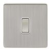 Eurolite Ecsn20Adpswsnw 1 Gang 20Amp Dp Switch Concealed Satin Nickel Plate Matching Rocker White Trim