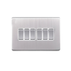 Eurolite Ecsn6Swsnw 6 Gang 10Amp 2Way Switch Concealed Satin Nickel Plate Matching Rockers White Trim