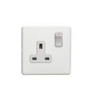 Eurolite Ecw1Sow 1 Gang 13Amp Dp Switched Socket Flat Concealed White Plate White Rocker