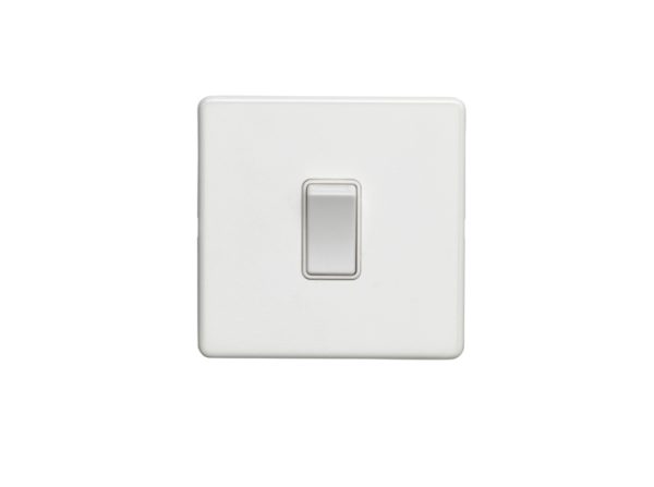 Eurolite Ecw20Adpsww 1 Gang 20Amp Dp Switch Flat Concealed White Plate White Rocker