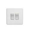 Eurolite Ecw2Sww 2 Gang 10Amp 2Way Switch Flat Concealed White Plate White Rockers