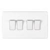 Eurolite Ecw4Sww 4 Gang 10Amp 2Way Switch Flat Concealed White Plate White Rockers